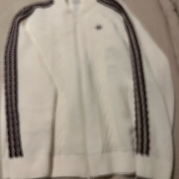 NWOT Adidas Women's Cream Cardigan with Burgundy Accents - Picture 13 of 15